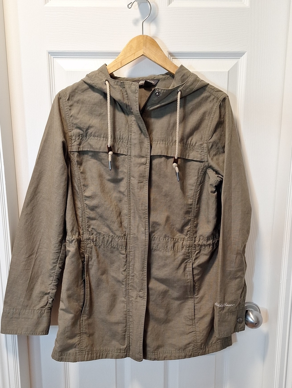 Eddie Bauer Olive Utility Hooded Jacket